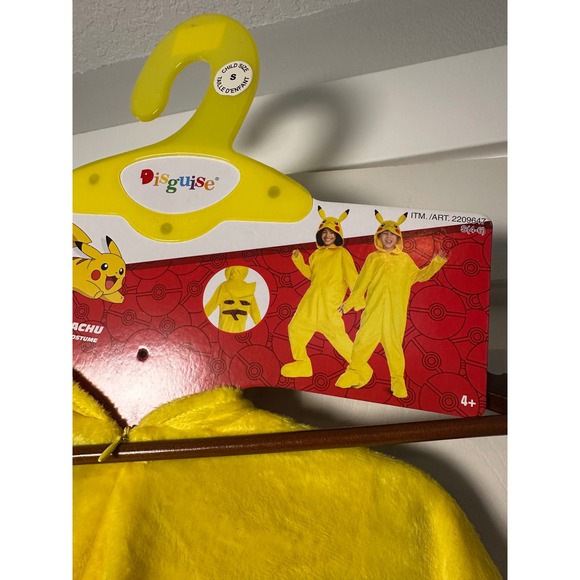 Disguise Pikachu Child Costume Onesie Yellow Hooded One Piece Jumpsuit S 4-6 NWT - Picture 2 of 4